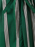 gathered striped skirt