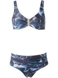 printed bandeau bikini set