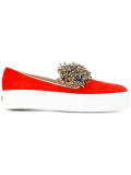 beads trim slippers 