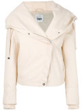hooded biker jacket