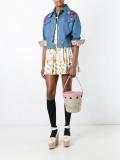 pleated mushroom print skirt
