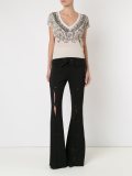 cut out detail flared trousers
