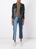 patchwork cropped jeans 