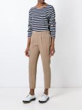 cropped front pleat trousers