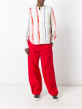 mandarin neck striped shirt
