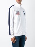 stripe detail flag patch cardigan