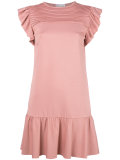 ruffled sleeves mini dress