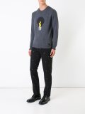 light bulb embroidered trousers