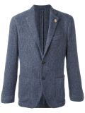 floral lapel detail textured blazer