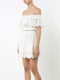 off shoulder ruffle eyelet dress 