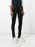 waxed detail skinny trousers
