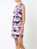 striped floral print dress