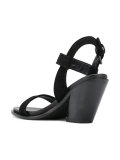 diagonal heel buckled sandals