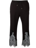 lace insert cropped trousers