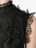 sleeveless ruffled lace dress