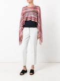 zig-zag cropped poncho top