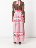 tiered tassel halterneck dress