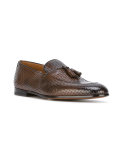 woven effect tassel loafers 