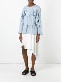 ruffled drawstring blouse