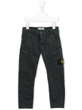 logo patch cargo trousers