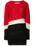 chunky knit colour-block jumper