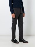 checked slim fit trousers