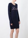 embellishment logo sweater dress
