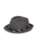 button embellished fedora hat