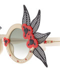 floral motif round sunglasses