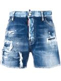distressed wide leg shorts
