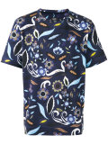 short-sleeved flower print T-shirt