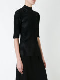 pleated cropped sleeves jumper 