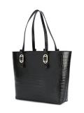 embossed crocodile effect tote