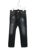 distressed effect jeans