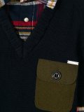 sweater and checked shirt