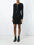 leather detailing longsleeved dress