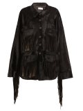 fringed buttoned jacket 