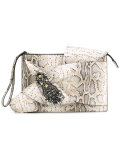 python effect embellished clutch