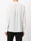mandarin gathered neck shirt