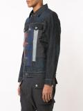 checked detailing denim jacket