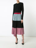 striped A-line skirt