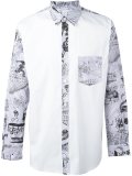 contrast panel printed shirt