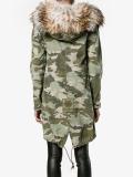 fur-trimmed camouflage parka