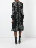 leaf print midi dress