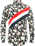 diagonal stripe floral print shirt