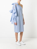 single shoulder striped dress
