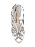 sling-back metallic sandals