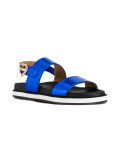 metallic flat sandals