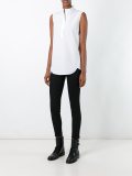 mandarin neck sleeveless shirt