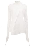high neck flared blouse